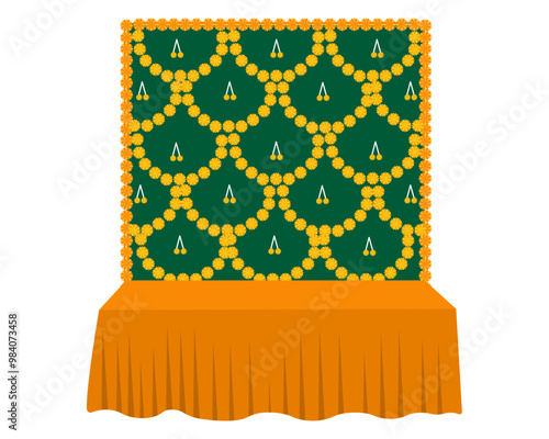 sangeet floral backdrop setup decoration for Indian wedding ceremony haldi mehendi