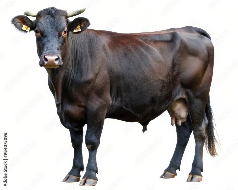 Black Cow Isolated on White Background in High-Resolution – Farm Animal Stock Photo Black Cow Isolated on White Background in High-Resolution – Farm Animal Stock Photo