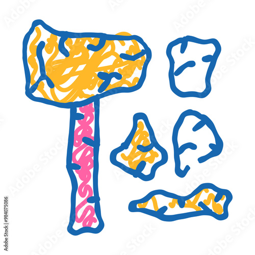 stone age things museum exhibit doodle icon sketch vector. stone age things museum exhibit sign. isolated symbol illustration