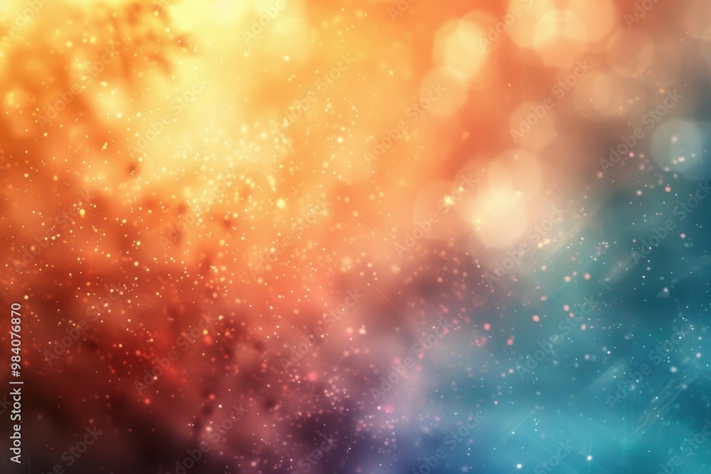 Fototapeta premium Hazy abstract background, warm and cool tones blend, enhancing foreground details, wideangle shot, shallow depth of field, generative AI