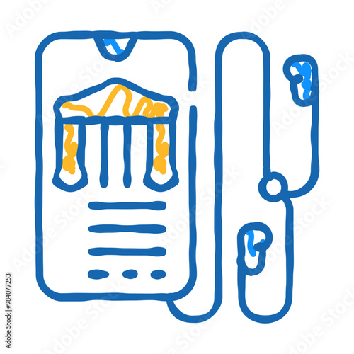 audio guide museum doodle icon sketch vector. audio guide museum sign. isolated symbol illustration