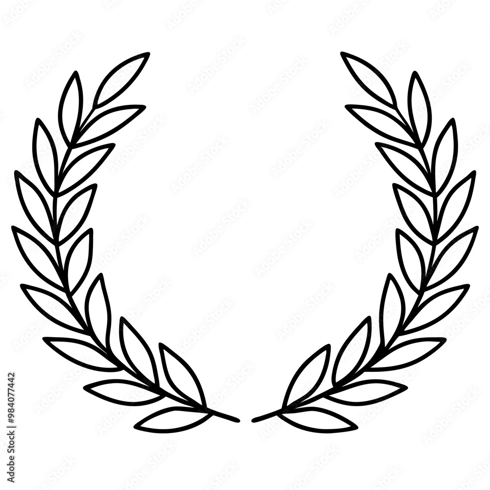 wreath of laurels outline coloring book page line art drawing wreath of laurels outline coloring book page line art drawing