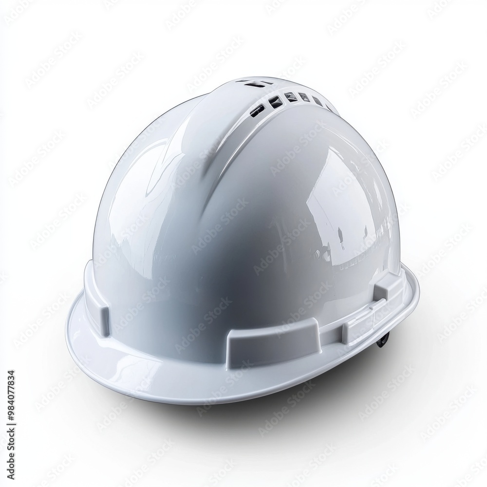 Fototapeta premium White Hard Hat on White Background