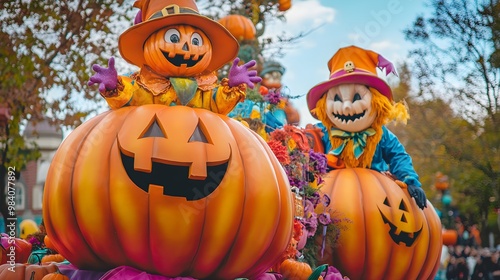 Happy Halloween Pumpkins Parade Float