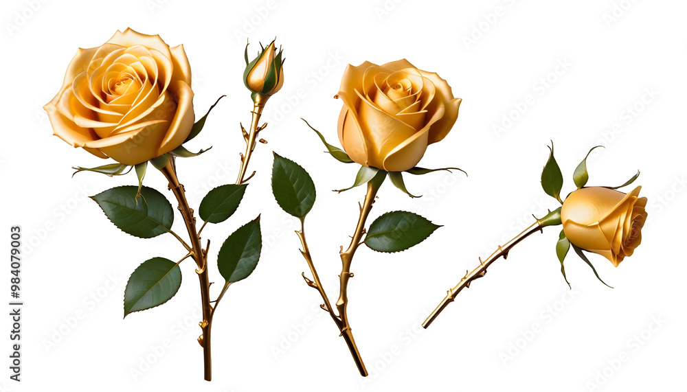 golden rose ki stem background golden olated rose gold luxury template flower flower rose floral arrangement anniversary wedding holiday congratulation birthday isolated nature love romance beauty