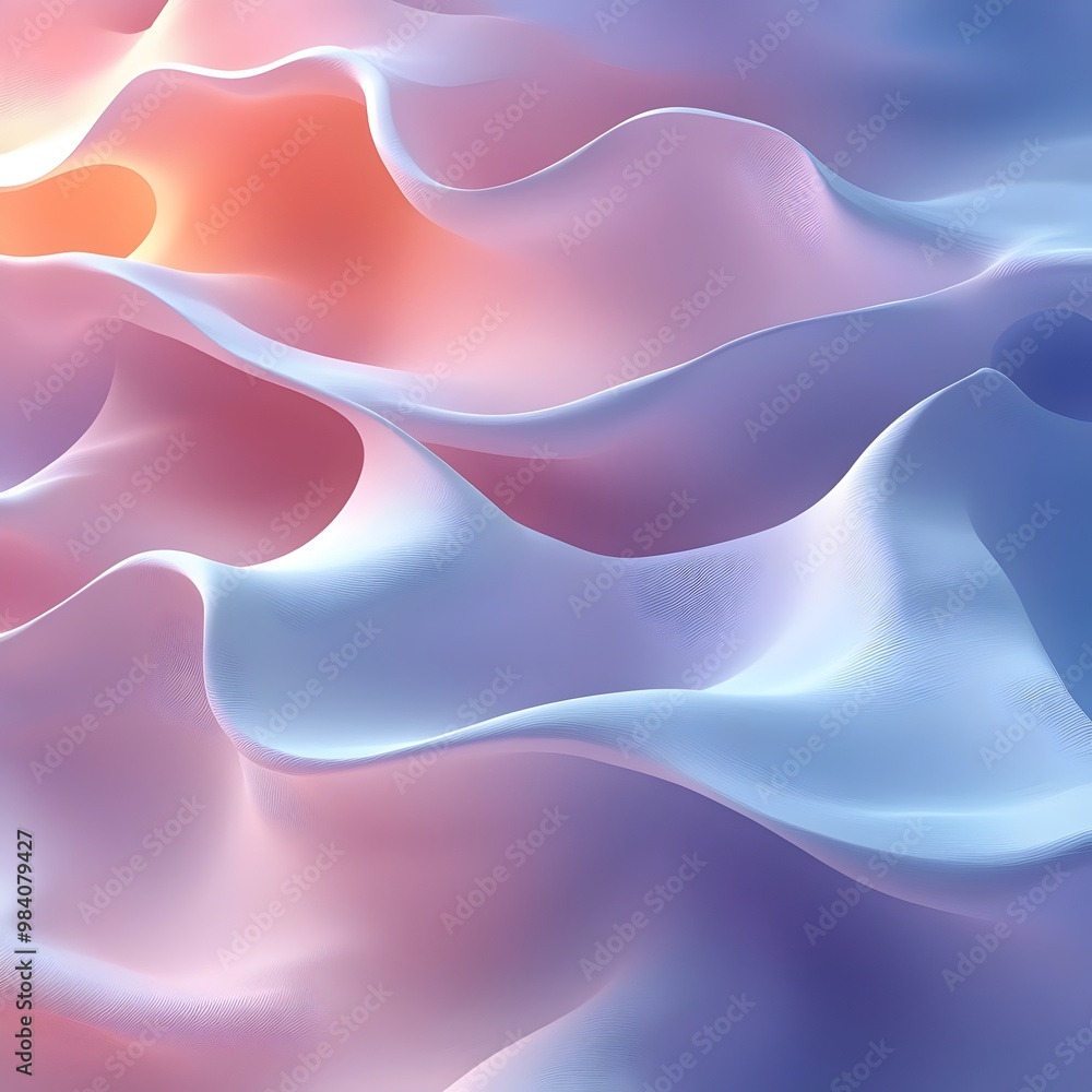 Abstract background with soft, flowing curves in pink and blue hues. Abstract background with soft, flowing curves in pink and blue hues.