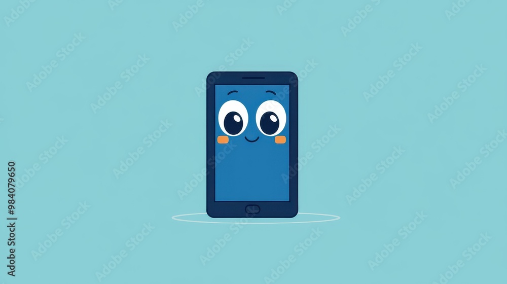 Discover a lively animated smartphone with big, expressive eyes that tilt and turn, bringing joy to your day Discover a lively animated smartphone with big, expressive eyes that tilt and turn, bringing joy to your day