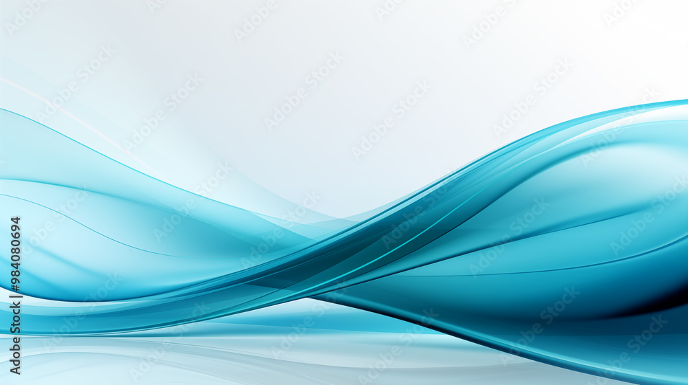 Fototapeta premium Abstract light blue wave curve business background