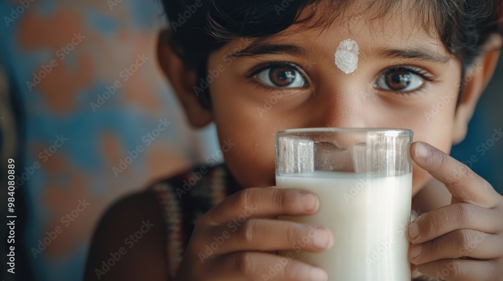 A Child's Innocence with a Cup of Milk A Child's Innocence with a Cup of Milk