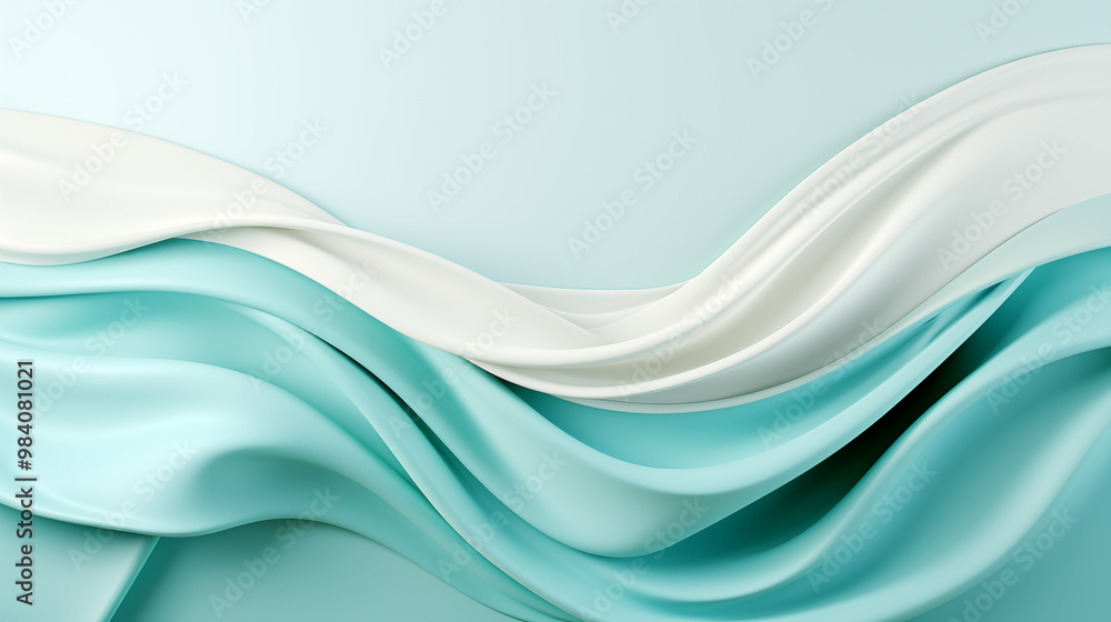 Obraz premium Abstract green wave curve business background