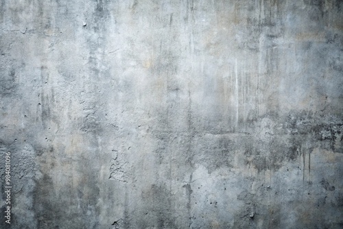 Asymmetrical gray concrete wall with grunge texture for abstract background