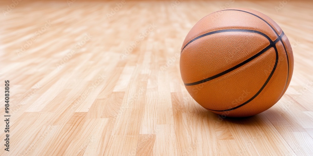 basketball on wooden texture sleek floor basketball on wooden texture sleek floor