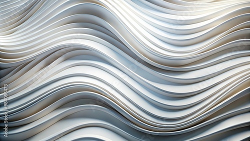 Asymmetrical white curves resembling flowing river or sculpted landscape