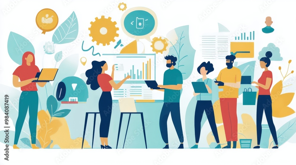 A team working on a social innovation project, utilizing technology to solve local challenges A team working on a social innovation project, utilizing technology to solve local challenges