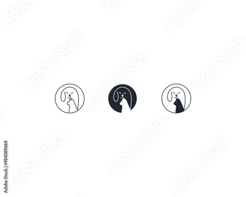 Dog and cat logo design template vector, line of pet logo design suitable for pet shop, store, caffe, business, hotel, veterinary clinic, Domestic animals vector illustration logotype, sign and symbol