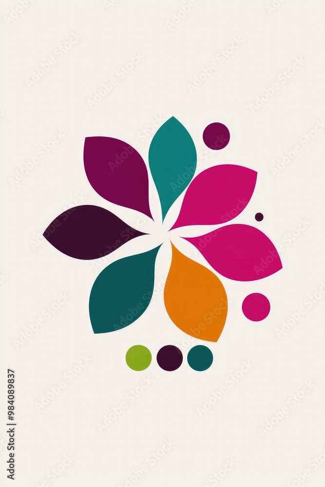 Abstract Colorful Flower Logo Design Abstract Colorful Flower Logo Design