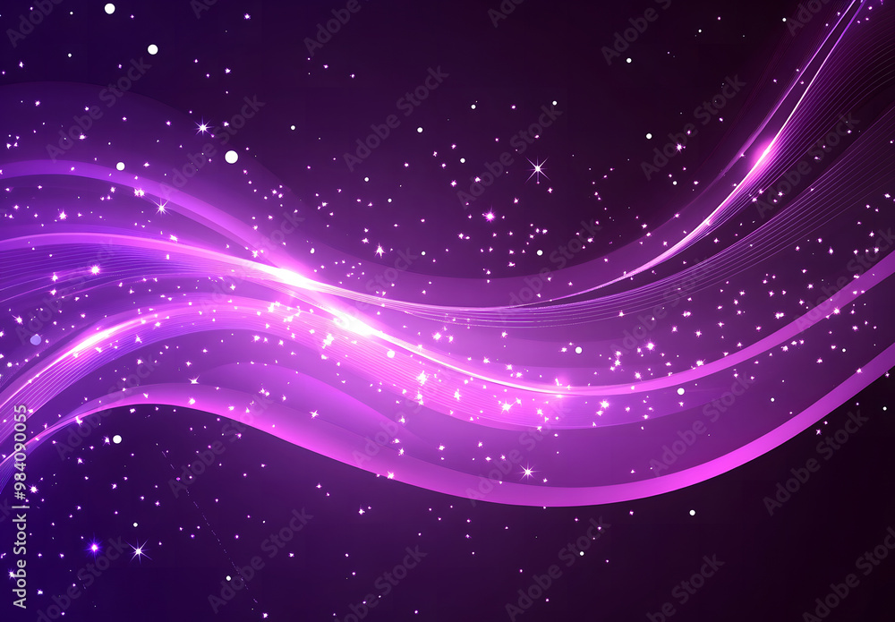 Fototapeta premium Neon Star Trails in the Night Sky with Cosmic Glow
