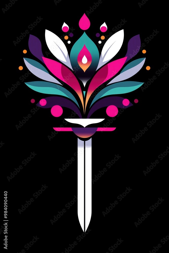 Sword with Flower Design Sword with Flower Design