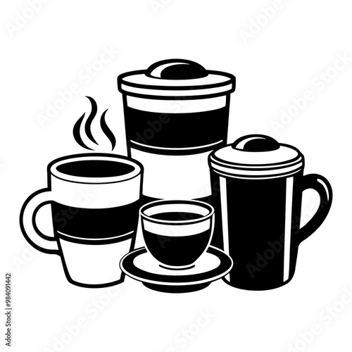 Coffee cup silhouette vector design