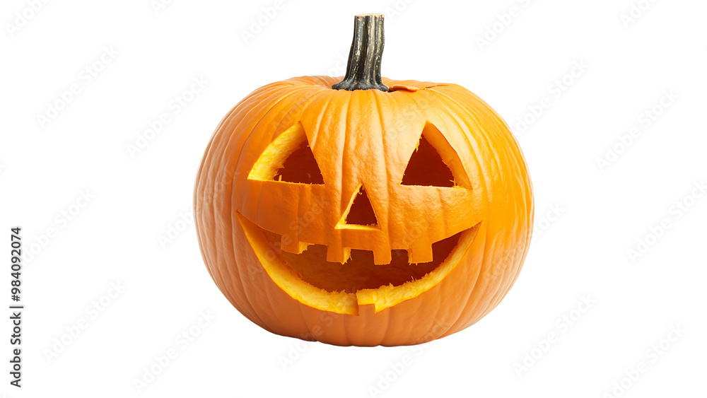 Jack-o'-lantern in white background. Jack-o'-lantern in white background.