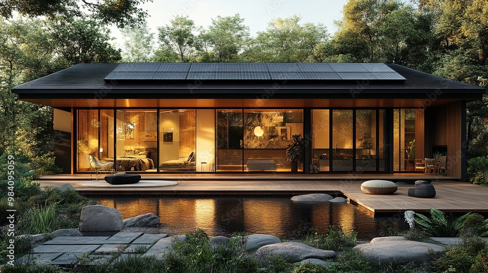 Modern Eco-Friendly House Surrounded by Nature Modern Eco-Friendly House Surrounded by Nature