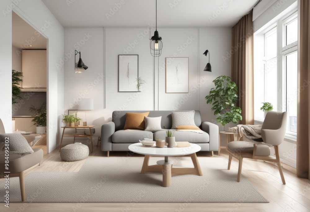 Interior of living a room with white beige sofa with pillows, marble linings and sofa 3d rendering 300dpi Interior of living a room with white beige sofa with pillows, marble linings and sofa 3d rendering 300dpi