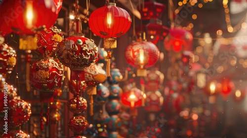 Intricate Chinese New Year decorations.