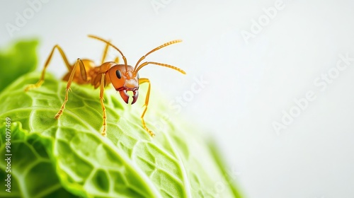 ant on leaf photo