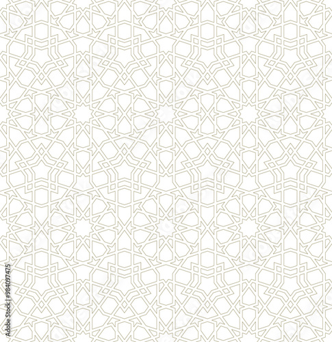 Seamless arabic geometric ornament based on traditional arabic art. 