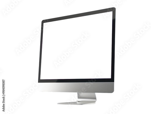 Mockup of modern desktop computer isolated on white background, isolated on a transparent background. cut out PNG format for graphic design