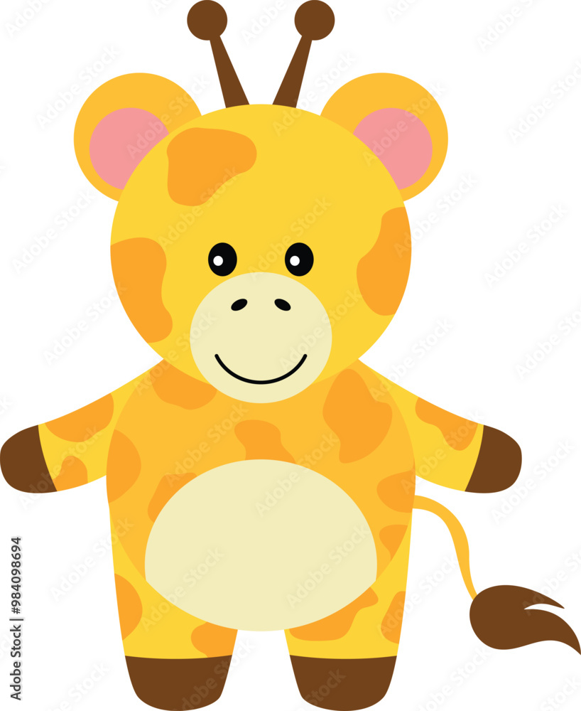 Obraz premium Adorable giraffe standing isolated on white