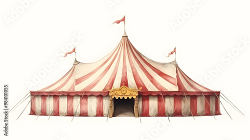 Vintage circus tent illustration isolated on white background 