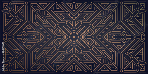 Vector art deco ornament, gatsby geometric design, luxury gold texture, nouveau premium vintage template