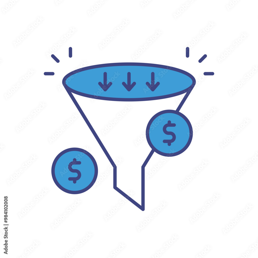 Sales Funnel vector icon stock illustration Sales Funnel vector icon stock illustration