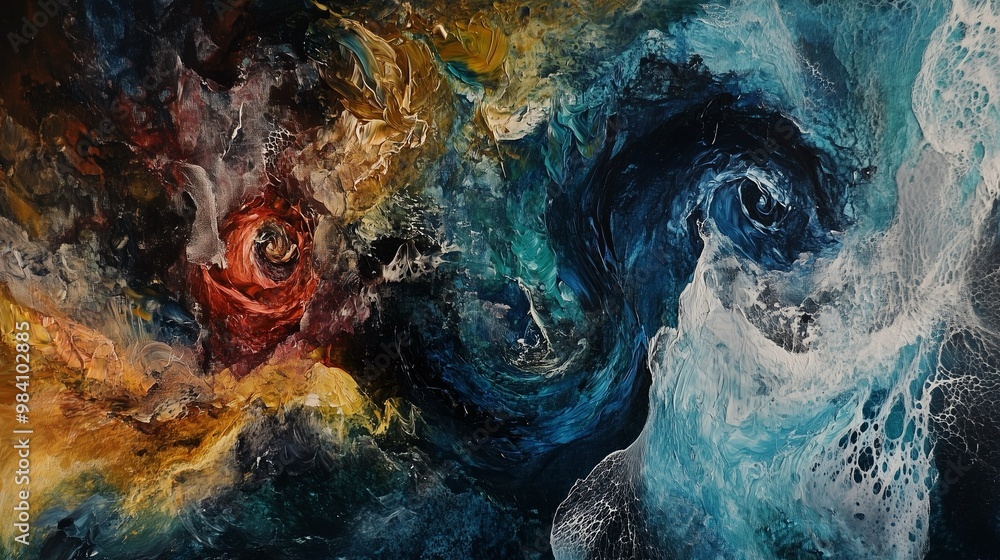 Abstract Fluid Art with Swirling Colors Abstract Fluid Art with Swirling Colors
