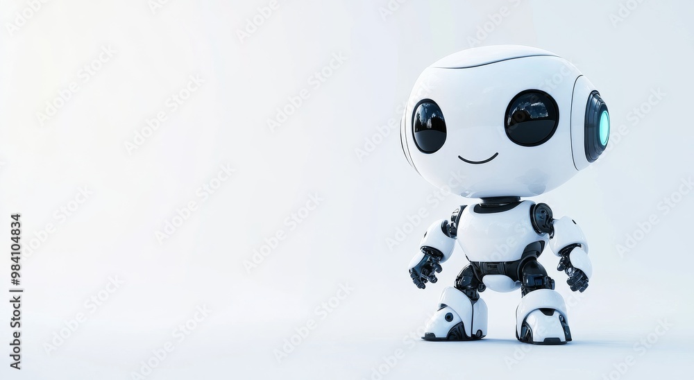 a white robot on a solid background a white robot on a solid background