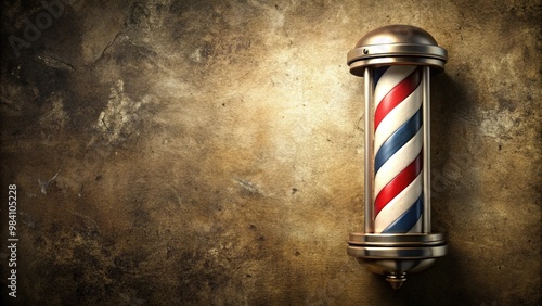 Barber pole on textured background for Worm's Eye View perspective
