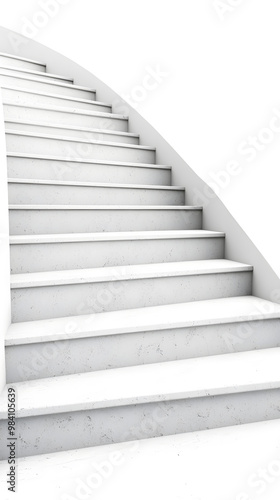 3d model of white steps architecture staircase isolated on white background