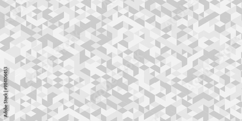Modern surface creative diamond pattern gray low Polygon Mosaic triangle business texture background. white and gray geometric diamond geometry low poly graphic repeat pattern triangle facets design.