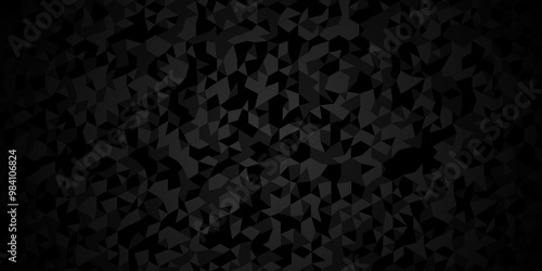 Seamless technology black, gray cube square paper background. surface creative diamond mosaic gradient pattern black Polygon digital triangle, business and corporate background.