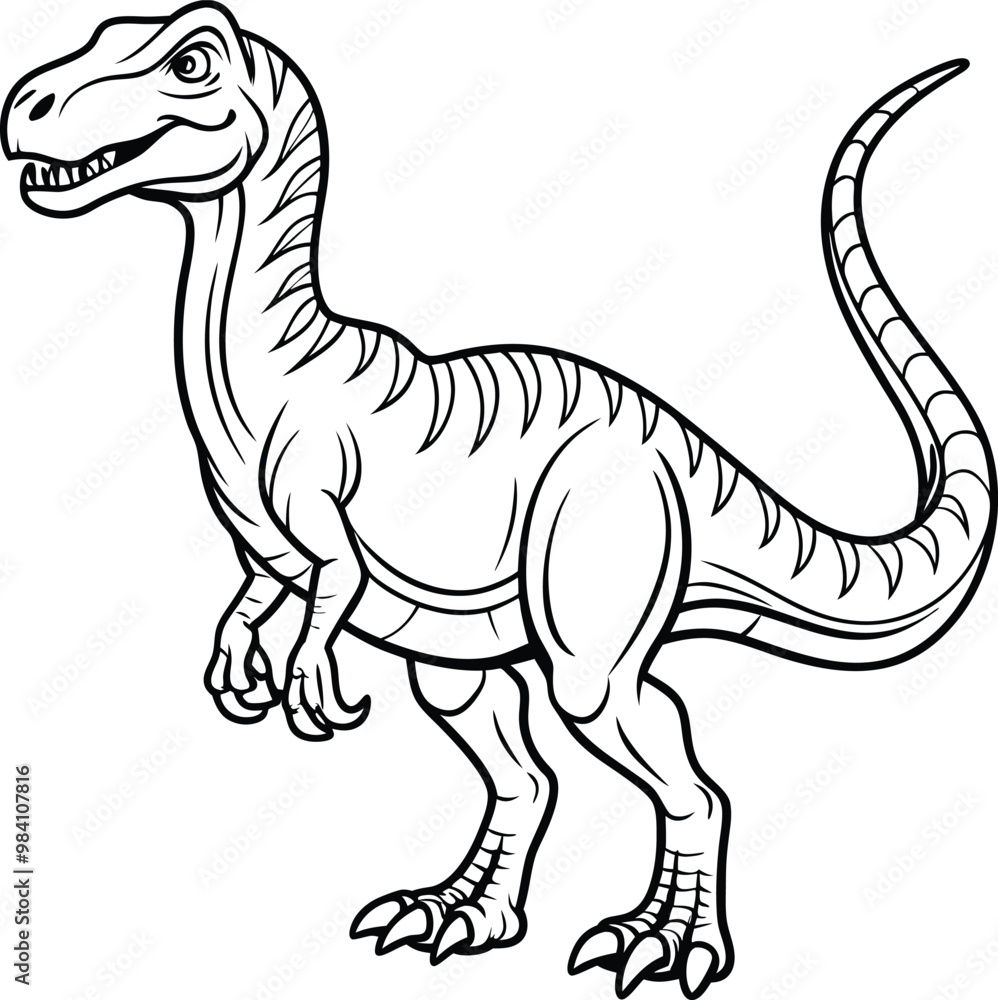 Fototapeta premium dinosaur line art vector illustration silhouette, Print