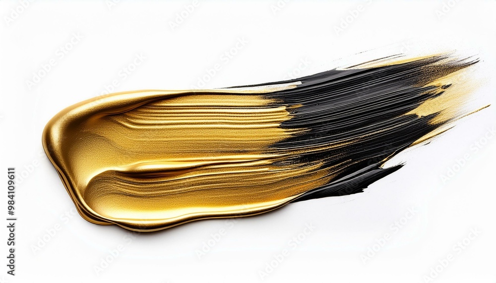 black gold oil brush stroke on white background black gold oil brush stroke on white background