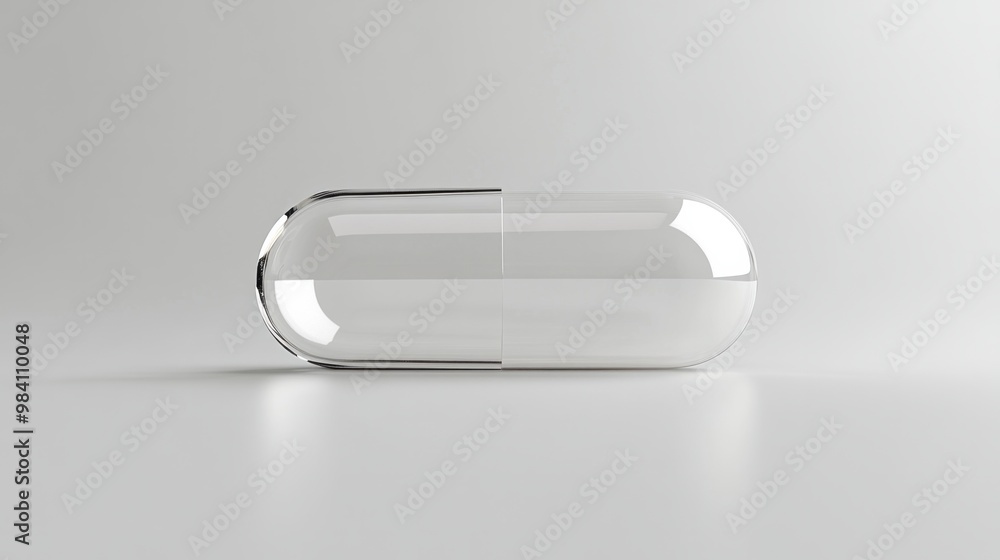 Empty transparent capsule or pill on light gray background close up with space for text or inscriptions, health and medicine theme
Empty transparent capsule or pill on light gray background close up with space for text or inscriptions, health and medicine theme