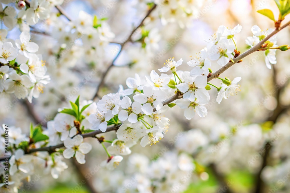 Obraz premium Beautiful spring landscape with blossoming trees