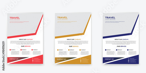 Corporet travel flyer design with Illustration with Images