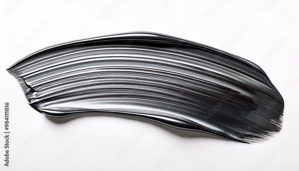 black silver oil brush stroke on white background black silver oil brush stroke on white background