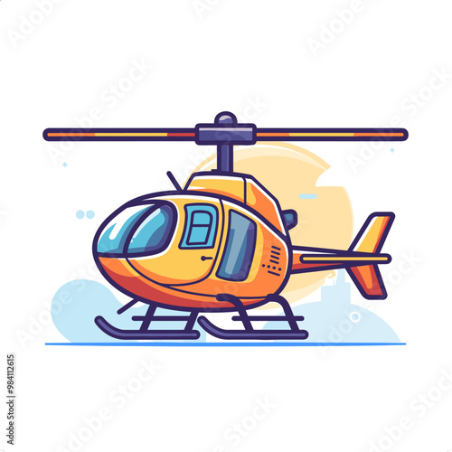 Helicopter Vector illustration in flat cartoon style on white background.