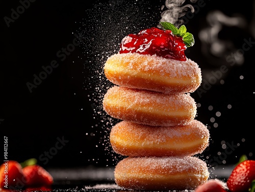 Berlin s berliner doughnuts are pillowy, sugarcoated treats filled with jam or custard, a popular street food photo