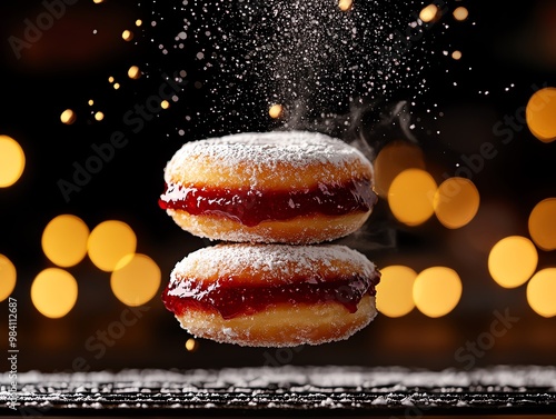 Berlin s berliner doughnuts are pillowy, sugarcoated treats filled with jam or custard, a popular street food photo