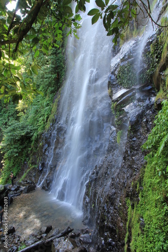 the cigame waterfall on the slopes of Mount Halimun Salak has its own characteristics, namely a cascading waterfall